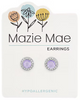 Provence Lavender Halo Stud Silver Mazie Mae Earrings