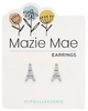 Eiffel Tower Stud Silver Mazie Mae Earrings