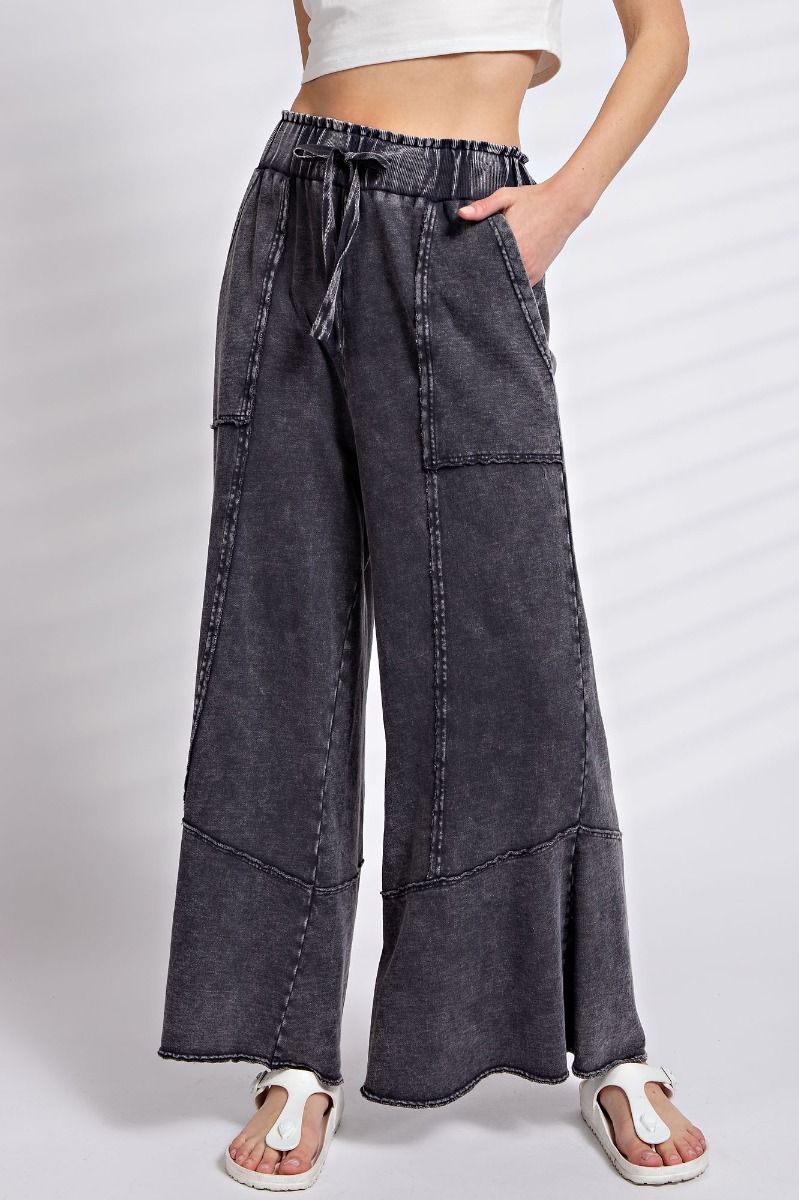 Easy Days Ash Mineral Wash Wide Leg Pants