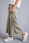 Easy Days Faded Sage Mineral Wash Wide Leg Pants