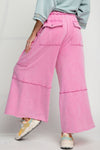Feeling Good Bubble Gum Pink Mineral Wash Wide Leg Cargo Pants