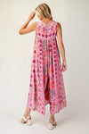 All This Time Calypso Pink Wide Legs Rayon Gauze Jumpsuit