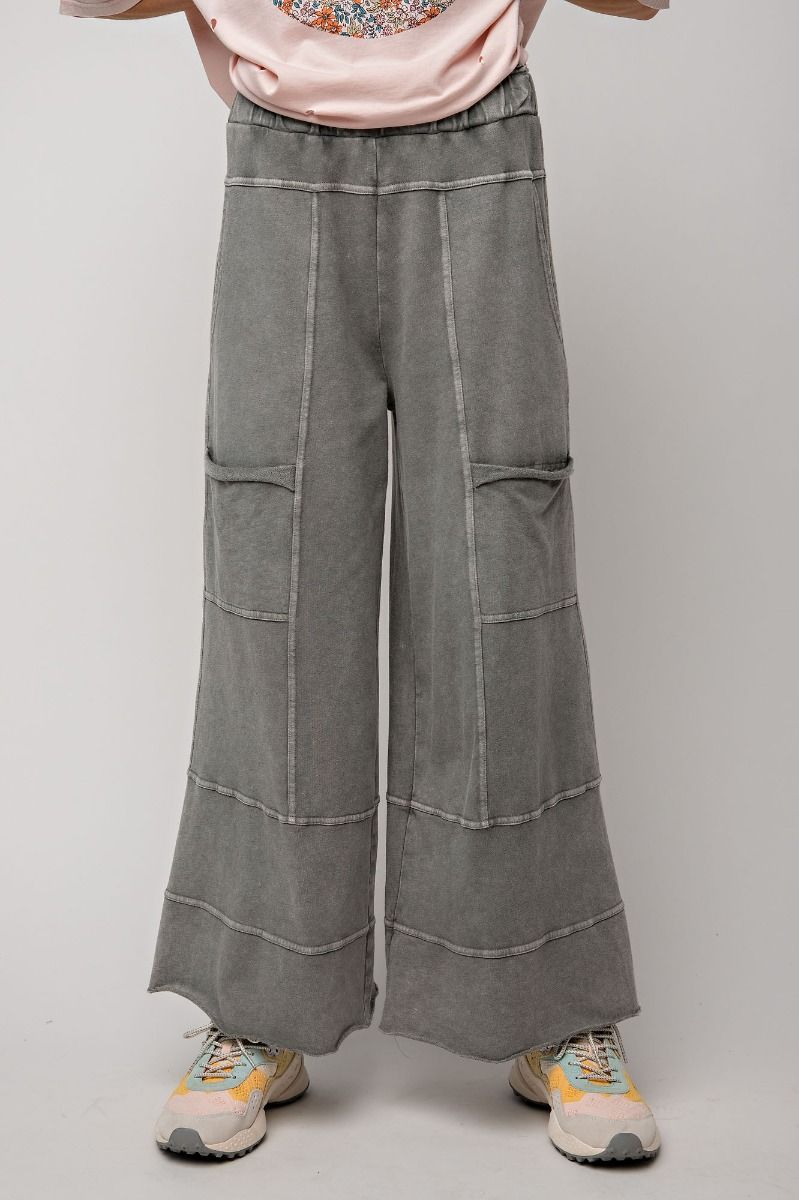 Any Direction Ash Mineral Washed Wide Leg Pants