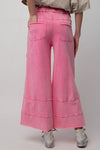 Any Direction Barbie Pink Mineral Washed Wide Leg Pants