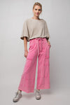 Any Direction Barbie Pink Mineral Washed Wide Leg Pants