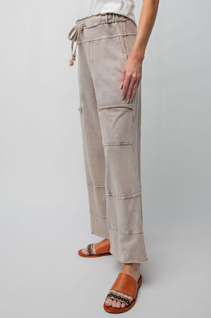 Any Direction Mushroom Mineral Washed Wide Leg Pants