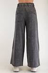 Any Direction Black Mineral Washed Wide Leg Pants