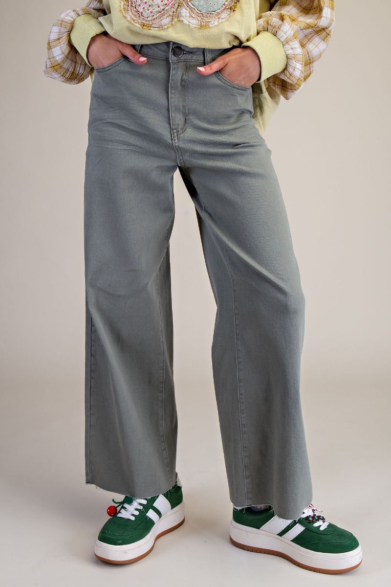 Absolutely Essential Ash Olive Wide Leg Pants