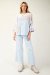 Absolutely Essential Snow Blue Wide Leg Pants