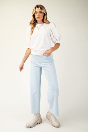 Absolutely Essential Snow Blue Wide Leg Pants