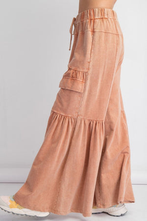 Captivating Moves Cinnamon Mineral Washed Terry Knit Pants