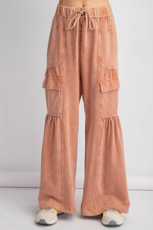 Captivating Moves Cinnamon Mineral Washed Terry Knit Pants