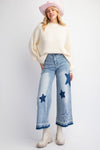 Star Struck Washed Star Patch Denim Pants