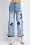 Star Struck Washed Star Patch Denim Pants