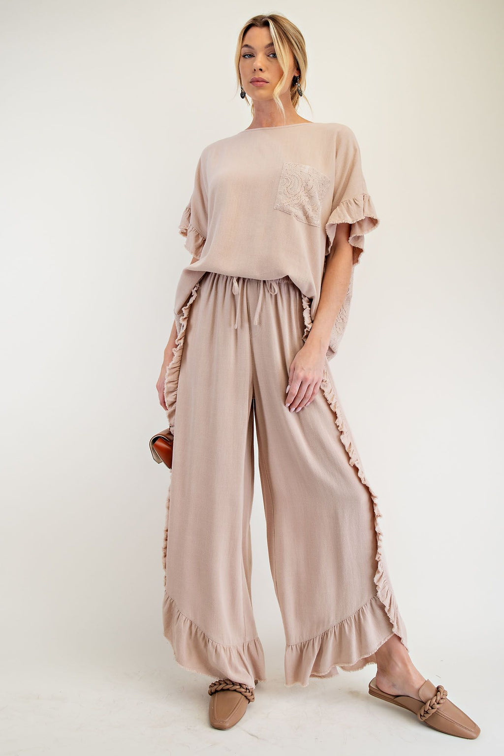 Fancy Flutters Mineral Washed Palazzo Pants