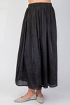 Gilded Grace Black Silky Satin Maxi Skirt