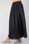 Gilded Grace Black Silky Satin Maxi Skirt