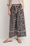 On The Hunt Mushroom Animal Print Mineral Washed Wide Leg Pants