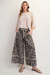 On The Hunt Mushroom Animal Print Mineral Washed Wide Leg Pants