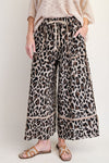 On The Hunt Mushroom Animal Print Mineral Washed Wide Leg Pants