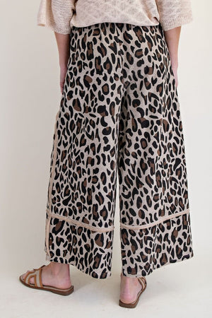 On The Hunt Mushroom Animal Print Mineral Washed Wide Leg Pants