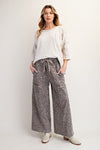 Dare To Be Wild Ash Mocha Mineral Washed Wide Leg Pants