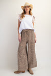Dare To Be Wild Camel Mineral Washed Wide Leg Pants