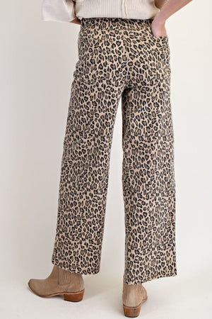 Running Wild Animal Print Wide Leg Pants