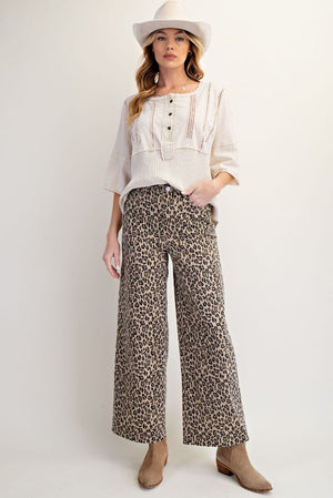Running Wild Animal Print Wide Leg Pants