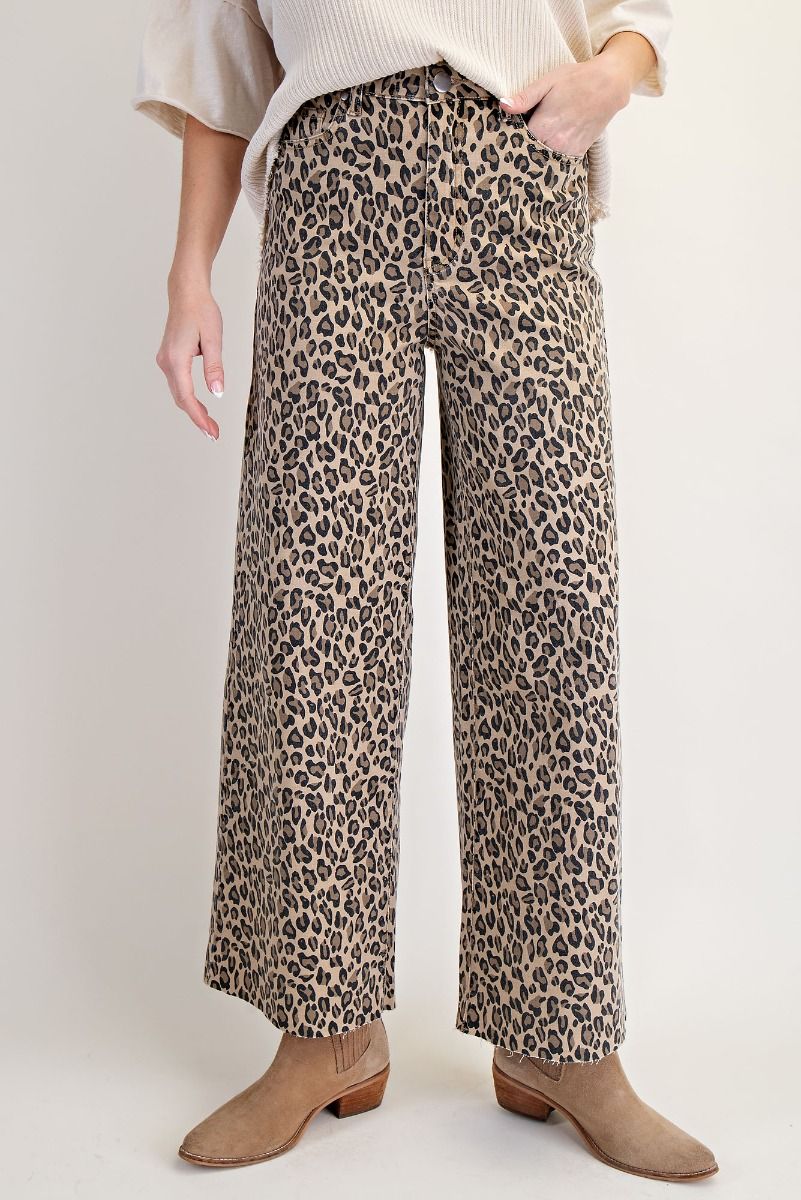 Running Wild Animal Print Wide Leg Pants