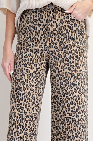Running Wild Animal Print Wide Leg Pants