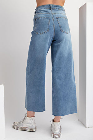 Do Your Part Five Button Front Washed Stretch Denim Pants