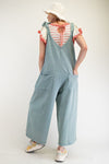 Daisy Delight Dusty Blue Flower Patch Jumpsuit