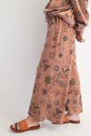 Wildflower Walk Mocha Mousse Floral Print Terry Pants