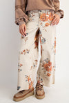 Golden Garden Flower Print Khaki Pants