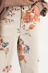 Golden Garden Flower Print Khaki Pants