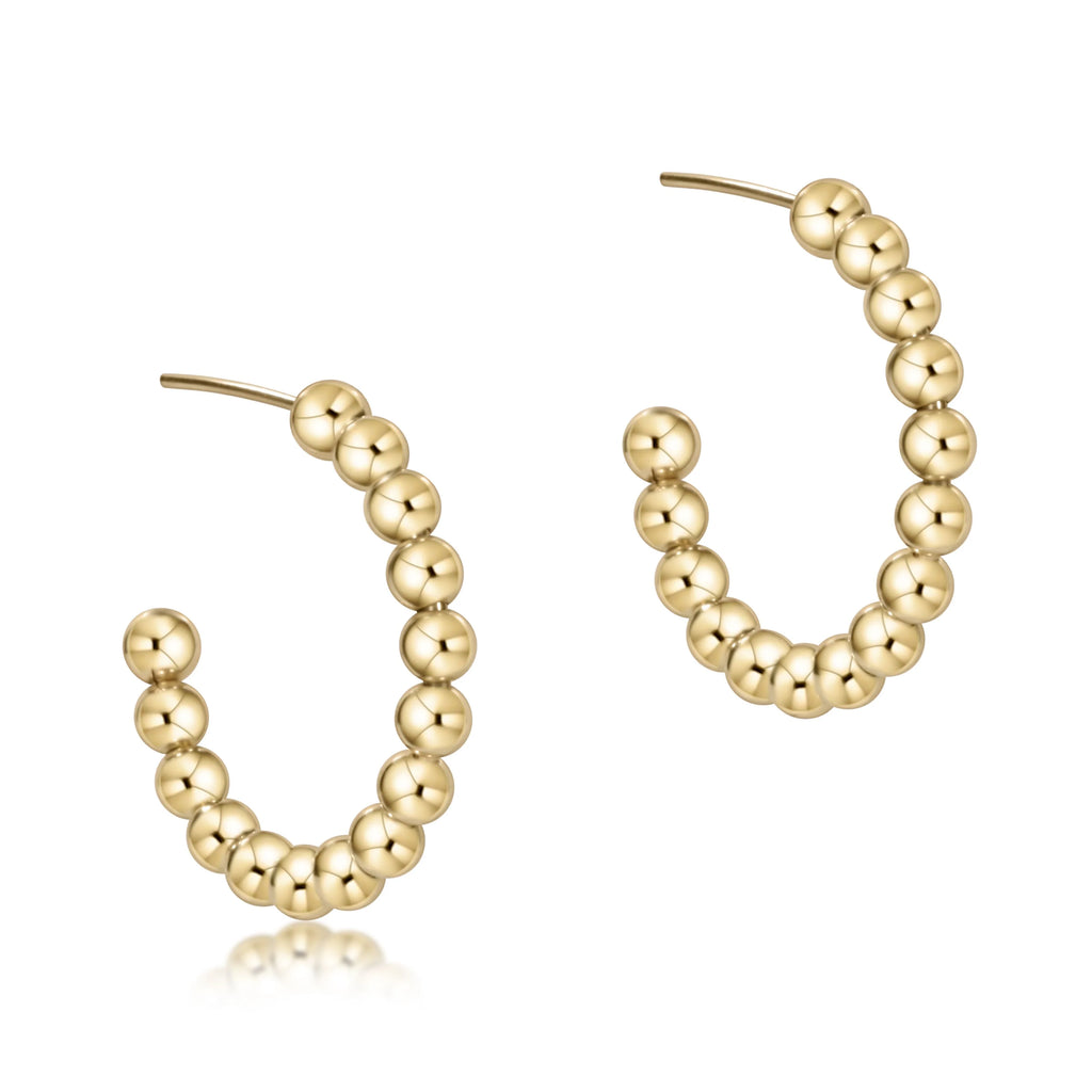 Enewton 4mm Gold Beaded Classic 1.25" Post Hoop Earrings