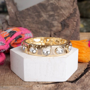Delphine Clear Sparkly Crystal Stretch Bangle