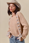 Sweet on Plaid Lace Up Sweater