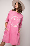 Happy Days Barbie Pink Washed Cotton TShirt Dress