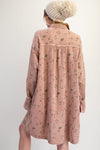 Mocha Mousse Daydream Cotton Gauze Washed Shirt Dress