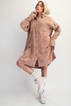 Mocha Mousse Daydream Cotton Gauze Washed Shirt Dress