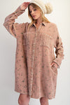 Mocha Mousse Daydream Cotton Gauze Washed Shirt Dress