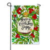 Happy Birthday Jesus Nativity Wreath Garden Flag