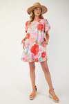 In Full Bloom Floral Print Dress