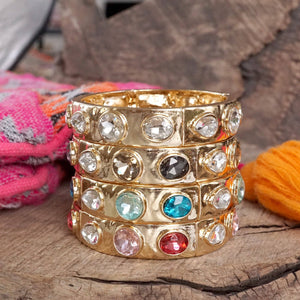 Delphine Blues Sparkly Crystal Stretch Bangle