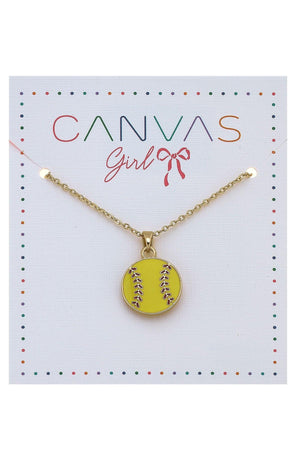 Eloise Softball Kid's Worn Gold Necklace