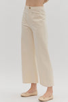 On A Mission Ecru High Waisted Wide Leg Pants