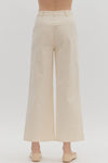 On A Mission Ecru High Waisted Wide Leg Pants