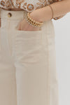 On A Mission Ecru High Waisted Wide Leg Pants